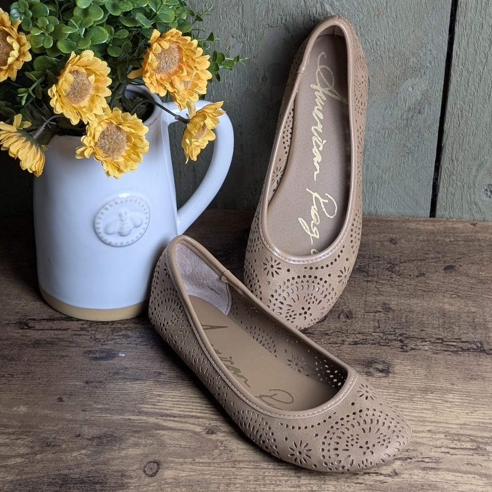 American Rag Sophia Tan Ballet Flats, 6.5